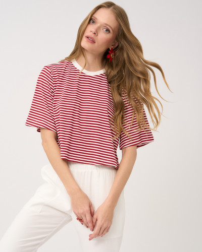 Blusa Manga Curta Crepe Rouge